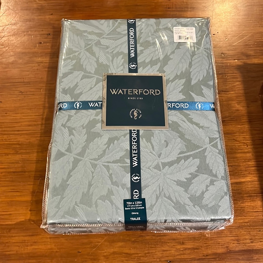 Waterford Tralee Steel Blue dining table Tablecloth 70”x126” fits 10-12 people
